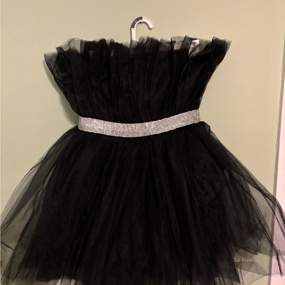 Windsor Black Dress with Glittering Silver Accents